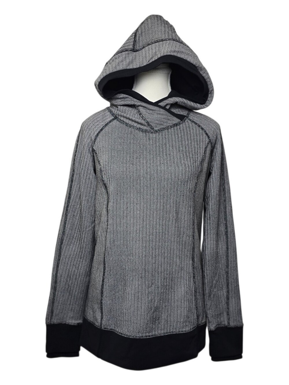 Lululemon Think Fast Hoodie Herringbone Women’s Athleisure Sweater Sz 8 Casual